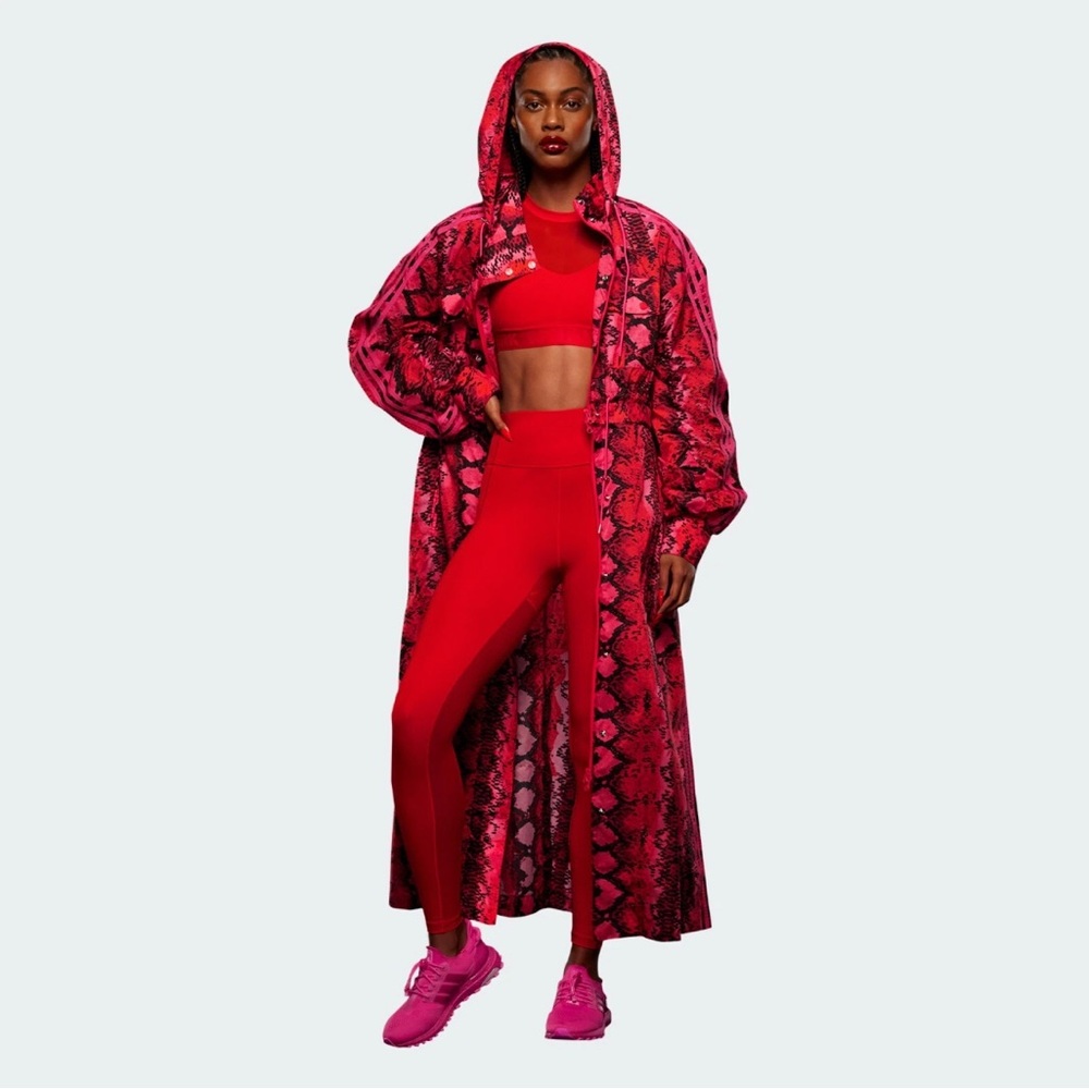 IVY PARK Red Snake Print Trench Coat